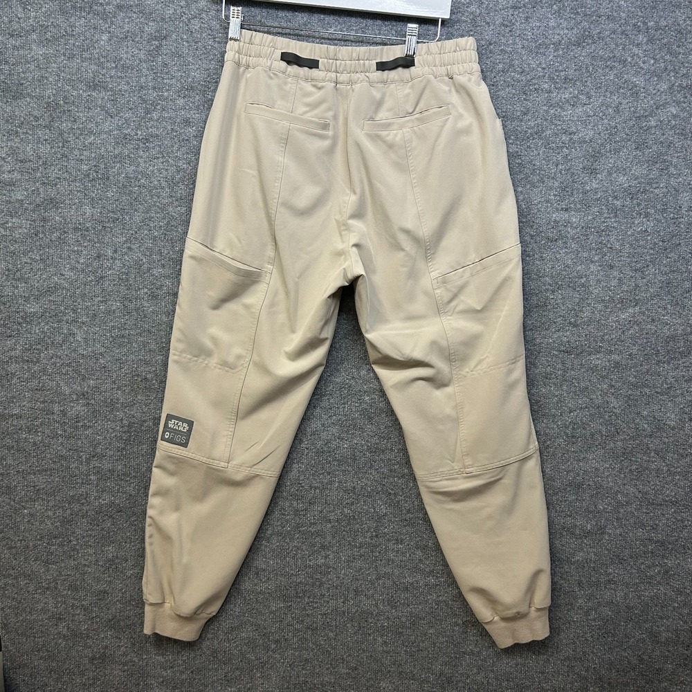 Figs x Star Wars Mandalorian Cargo Joggers Womens Beige Drawstring Scrub Pants L